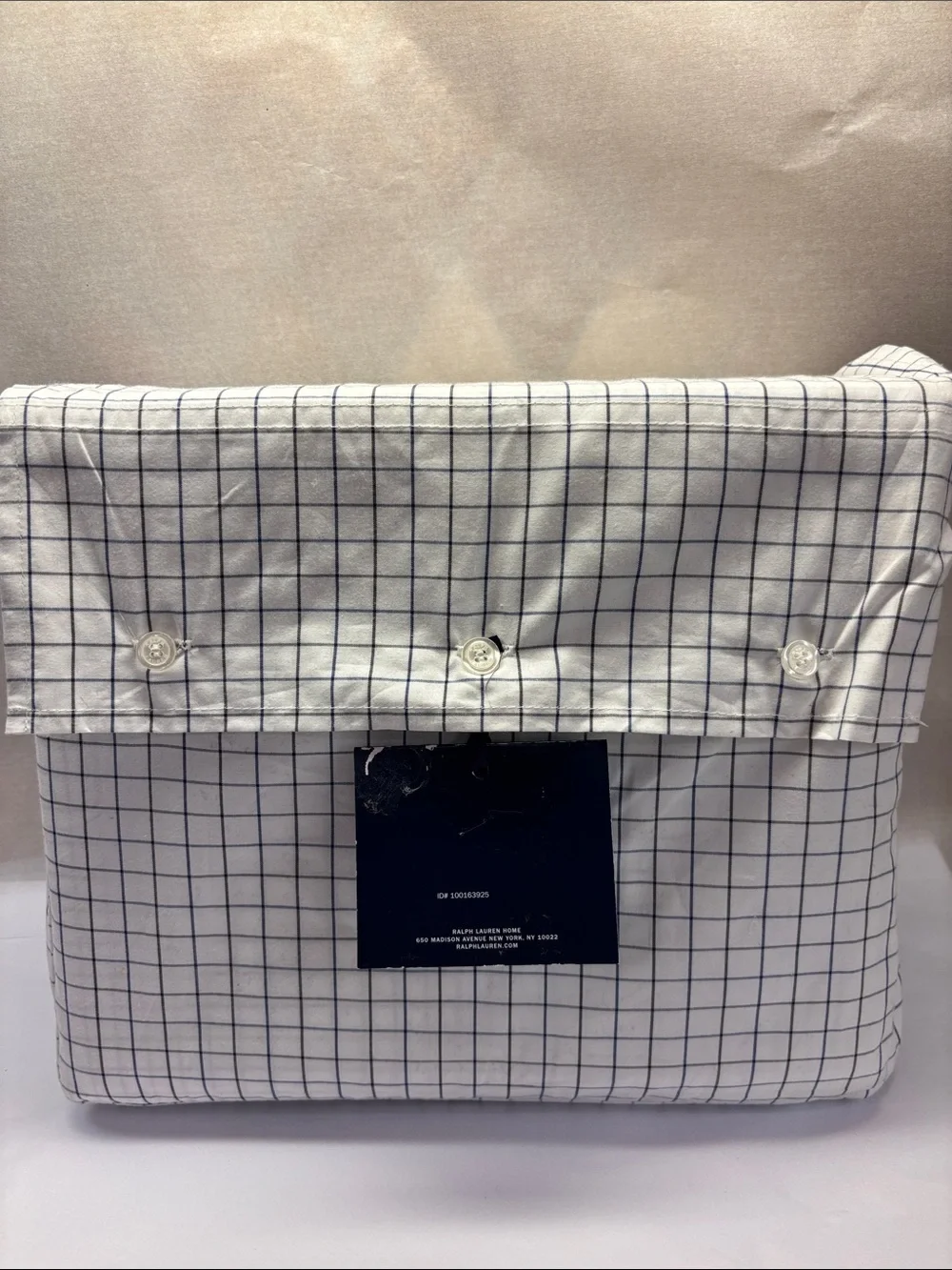 Ralph Lauren Organic Tattersall King Duvet Cover